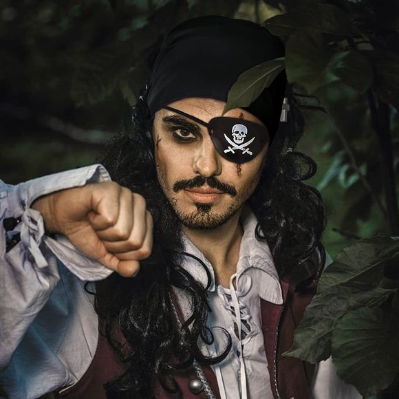 Pirate Halloween Costume, 3 Pcs Set With Head Scarf, Bandana Belt Waist Sash,😏 - Picture 4 of 7